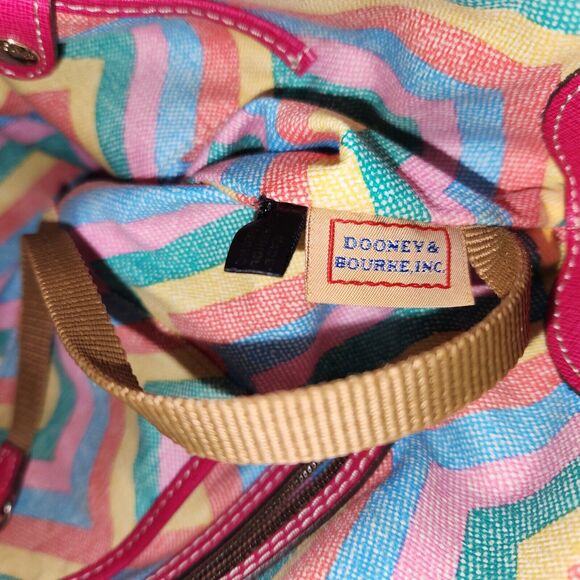 Dooney & Bourke Two Tone Leather Large Satchel Bag Purse - Picture 12 of 14